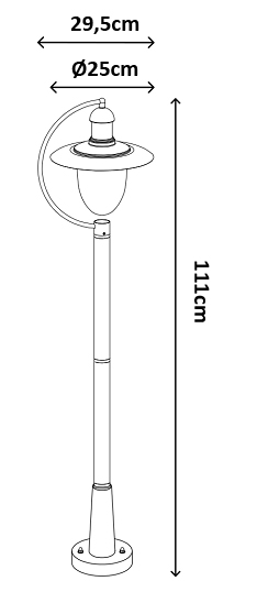 Dimensions lanterne Lucide Aruba