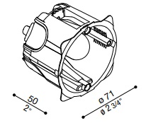 Boite d'encastrement ronde diamètre 70mm