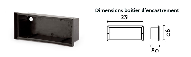 dimensions boitier d'encastrement encastré FARO LISO