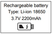 Batterie Li-ion 18650 3,7V 2200mAh