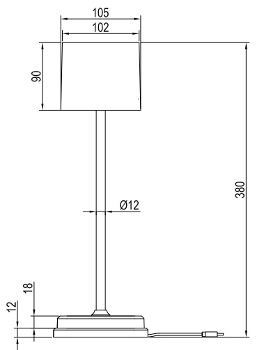 Dimensions lampe de table TRIO FERNANDEZ