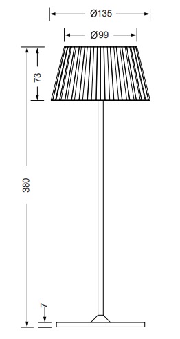 Dimensions lampe de table TRIO SUAREZ