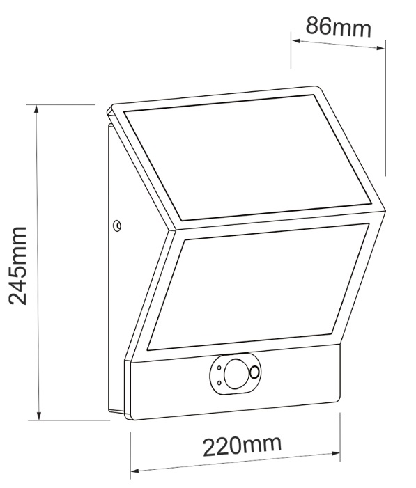 Dimensions applique solaire BENEITO Egna