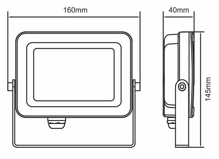 Dimensions projecteur BENEITO Sky Corten 30W