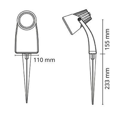 Dimensions spot piquet SG FLORA