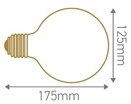 Globe E27 diamètre 125mm avec calotte argentée