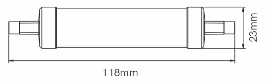 Dimensions tube LED R7s BENEITO 141123