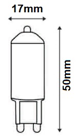 Dimensions lampe LED G9 GIRARD SUDRON 161165