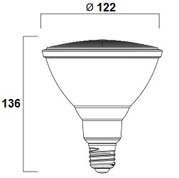 Dimensions ampoule BENEITO PAR38