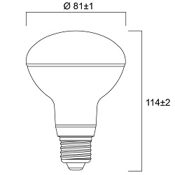 Dimensions ampoule réflecteur R80 8W E27 230V