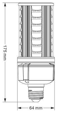 Dimensions lampe BENEITO OBO 19W E27 230V