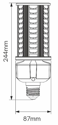 Dimensions lampe BENEITO OBO 45W E27/E40 230V