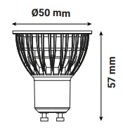 Dimensions ampoule LED RGB GU10 230V