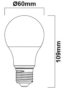 Dimensions ampoule standard 9,5W culot E27 230V