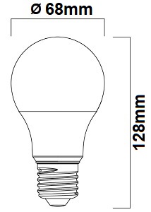 Dimensions ampoule standard 16W et20W culot E27