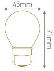 Dimensions ampoule de guirlande sphérique B22