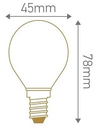 Dimensions ampoule sphérique E14 GIRARD SUDRON G45