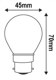 Dimensions ampoule sphérique B22 GIRARD SUDRON G45