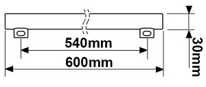 Dimensions tube 10W culots latéraux ARIC