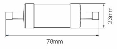 Dimensions tube LED R7s BENEITO 140026-C3T 140026-F4T