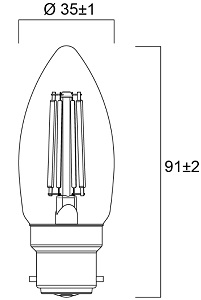 Lampe flamme Sylvania ToLEDo 4,5W B22 230V