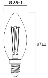 Lampe flamme lisse Sylvania ToLEDo Rétro 4.5W E14