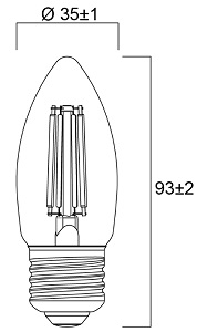 Lampe flamme sylvania 4,5W E27 230V