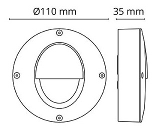 Dimensions applique bas de mur SG Lighting Callisto