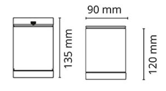 Dimensions SG LIGHTING METRO 1xGU10