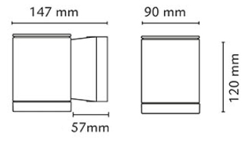 Dimensions SG Lighting Echo 1 x GU10