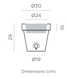 Dimensions pot lumineux New Garden Magnolia 30