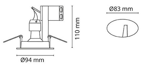 Dimension spot encastré orientable SG JUPITER