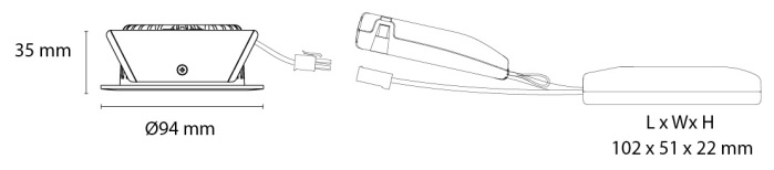 Dimensions Spot SG Lighting Uniled IsoSafe blade