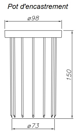 Dimensions pot d'encastrement LEDSC4 AQUA